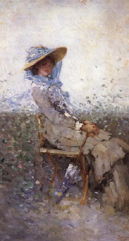 Nicolae Grigorescu Woman in the Garden Spain oil painting art